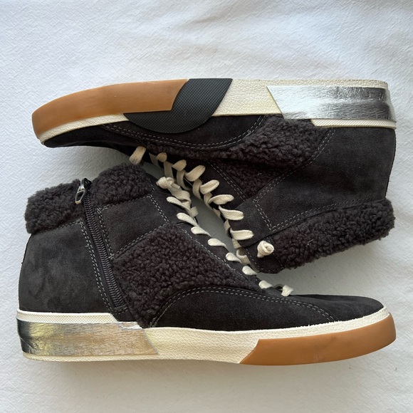 New Dolce Vita Women's Zilvia Plush Lace Up Zip High Top Sneakers Size 11 - Picture 5 of 9